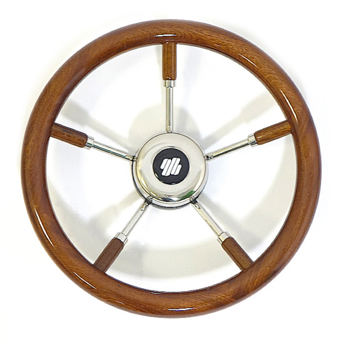 Колесо рулевое Ultraflex 350мм красное дерево немагнитная сталь (V.66)